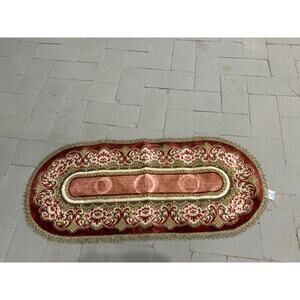 Verona English Brocade 14”x 30” Chenille Oval Table Runner Vintage Belgium